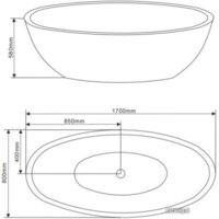 Grossman GR-1701 170x80 (с каркасом и сифоном) Image #2