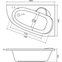 Lauter Valencia 160x105 2102160R (с каркасом и сифоном 21Y11021 матовый черный) Image #18