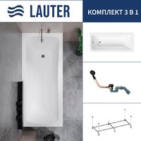 Lauter Bianca 140 21207140 (с каркасом и сифоном 21Y11021 матовый черный) Image #1