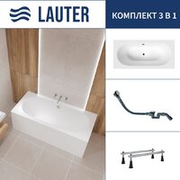 Lauter Ava 180 21208080 (с ножками и сифоном 21Y32002 белый)