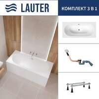 Lauter Ava 180 21208080 (с ножками и сифоном 21Y11030 хром)