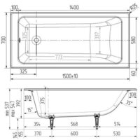 Wotte Вотте Line 150x70 БП-э0000д1465 (с ножками) Image #3