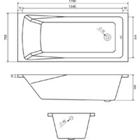 Lauter Aurora 170x75 21010075 (с ножками, лицевым экраном и сифоном 21Y11010 хром) Image #19