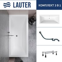 Lauter Oasis 180 21203080 (с ножками и сифоном 21Y32002 белый)