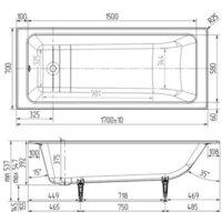 Wotte Вотте Line 170x70 БП-э0000д1467 (с ножками) Image #3