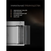 Roxen Snake 560220-60-BS PVD графит/текстурная поверхность (с коландером и дозатором) Image #14