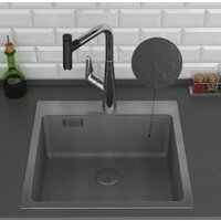 Roxen Snake 560220-50-BS (50*48) PVD графит/текстурная поверхность (с коландером и дозатором) Image #5