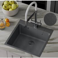 Roxen Snake 560220-50-BS (50*48) PVD графит/текстурная поверхность (с коландером и дозатором) Image #3