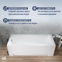 Lauter Amelia 170 21204070 (с ножками и сифоном 21Y11022 белый) Image #4