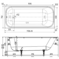 Wotte Старт УР 170x75 БП-э000001105 (с ножками и ручками) Image #4