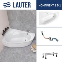 Lauter Valencia 140x95 2102140L (с ножками и сифоном 21Y11030 хром)