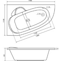 Lauter Valencia 170x110 2102170L (с ножками, лицевым экраном и сифоном 21Y11021 матовый черный) Image #19