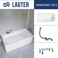 Lauter Seraphina 160x80 2112160R (с ножками и сифоном 21Y31000 хром)