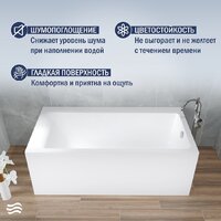 Lauter Seraphina 160x80 2112160R (с ножками и сифоном 21Y11022 белый) Image #4