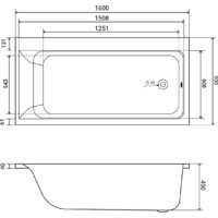 Lauter Seraphina 160x80 2112160R (с ножками и сифоном 21Y11022 белый) Image #17