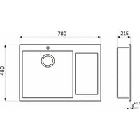 AKS Прямоугольная 78x48 левая (графит) Image #3