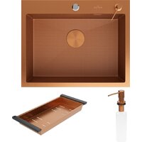 Roxen Snake 560220-60-BRS бронзовая/текстурная (с коландером и дозатором) Image #6