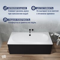 Lauter Ava 150 21208050 (с ножками, лицевым экраном черного цвета и сифоном 21Y32001 матовый черный) Image #4