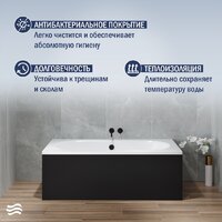 Lauter Ava 150 21208050 (с ножками, лицевым экраном черного цвета и сифоном 21Y32001 матовый черный) Image #6