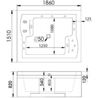 Gemy G9052 II B R 186x151 (с гидромассажем) Image #3