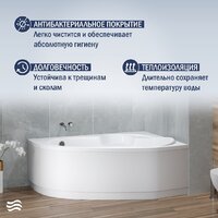 Lauter Valencia 160x105 2102160R (с ножками и сифоном 21Y11022 белый) Image #6