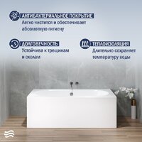 Lauter Ava 150 21208050 (с ножками, лицевым экраном белого цвета и сифоном 21Y11020 хром) Image #6