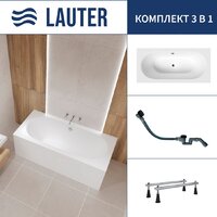 Lauter Ava 150 21208050 (с ножками и сифоном 21Y32001 матовый черный)