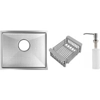 Schtoff Undermount Best Decor Silver 5545 + коландер KR-1 GREY + дозатор SD-1 SILVER Image #1