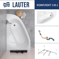 Lauter Valencia 160x105 2102160L (с каркасом и сифоном 21Y11010 хром)