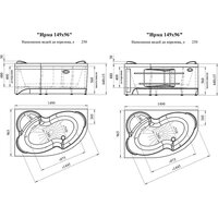 Radomir Ирма Релакс 149x96 2-80-2-2-9-216 (с гидромассажем, правый) Image #4