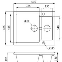 БелЭворс Duet L (серый, без сифона) Image #2