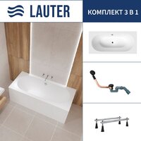 Lauter Ava 150 21208050 (с ножками и сифоном 21Y11021 матовый черный) Image #1