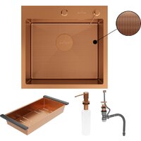 Roxen Simple 560220-50BR-GR бронза/текстурная PVD покрытие (с коландером и дозатором) Image #11