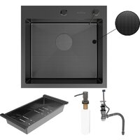 Roxen Simple 560220-50B-GR графит/текстурная PVD покрытие (с коландером и дозатором) Image #11