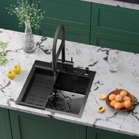 Roxen Simple 560220-50B-GR графит/текстурная PVD покрытие (с коландером и дозатором) Image #3