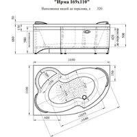 Radomir Ирма Люкс 169x110 с полотенцедержателем 2-83-2-1-0-217 (с гидромассажем, левый) Image #4