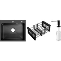 Schtoff Best Decor Black 6050 + коландер KR-1 BLACK + дозатор SD-1 BLACK Image #1