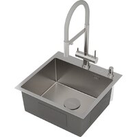 Roxen Simple 560220-50-GR сатин/текстурная (с коландером и дозатором) Image #13