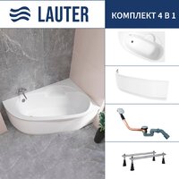 Lauter Valencia 150x100 2102150R (с ножками, лицевым экраном и сифоном 21Y11020 хром) Image #1