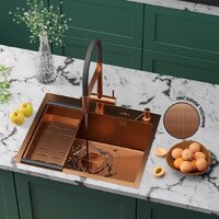 Roxen Simple 560220-60BR-GR бронза/текстурная PVD покрытие (с коландером и дозатором)