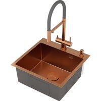 Roxen Simple 560220-60BR-GR бронза/текстурная PVD покрытие (с коландером и дозатором) Image #13