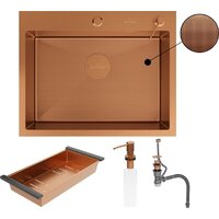 Roxen Simple 560220-60BR-GR бронза/текстурная PVD покрытие (с коландером и дозатором) Image #12