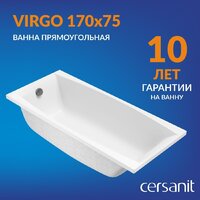 Cersanit Virgo 170x75 с ножками со смесителем Brasko Black однорычаж. (с сифоном Prime) Image #3