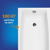 Cersanit Virgo 170x75 с ножками со смесителем Brasko Black однорычаж. (с сифоном Prime) Image #5