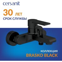 Cersanit Virgo 170x75 с ножками со смесителем Brasko Black однорычаж. (с сифоном Prime) Image #10