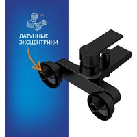 Cersanit Virgo 170x75 с ножками со смесителем Brasko Black однорычаж. (с сифоном Prime) Image #15