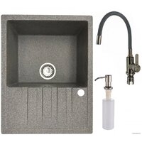 БелЭворс Vega L + смеситель W74004-9 + дозатор L405-1 (серый/сатин)