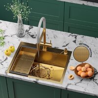 Roxen Simple 560220-60G-GR золото/текстурная PVD покрытие (с коландером и дозатором)