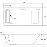 Cersanit Virgo 170x75 с ножками со смесителем Brasko (с сифоном Prime черным) Image #20