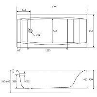 Cersanit Virgo 170x75 с ножками со смесителем Brasko (с сифоном Prime черным) Image #27